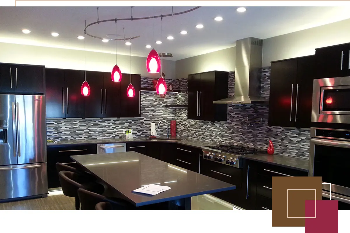 A remodeled interior of a kitchen.